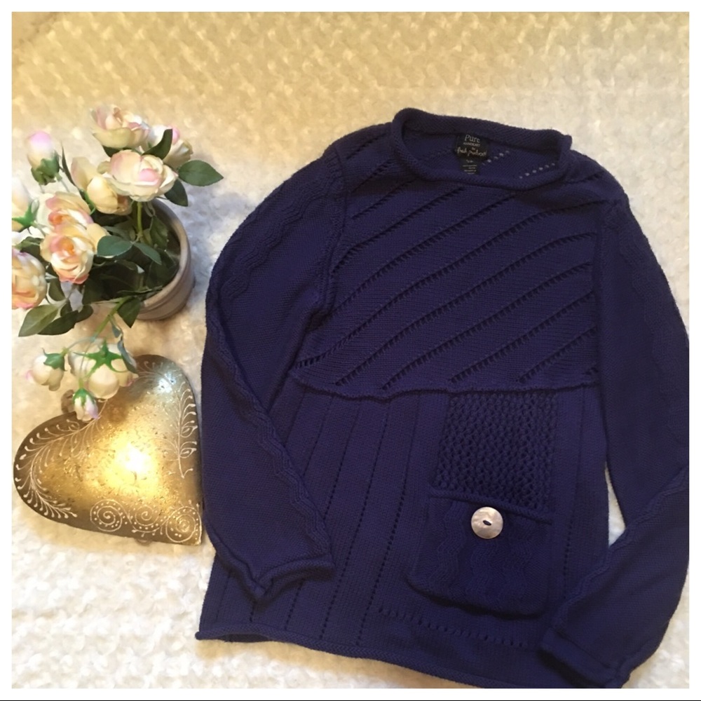 Unique Blue Pocket Sweater